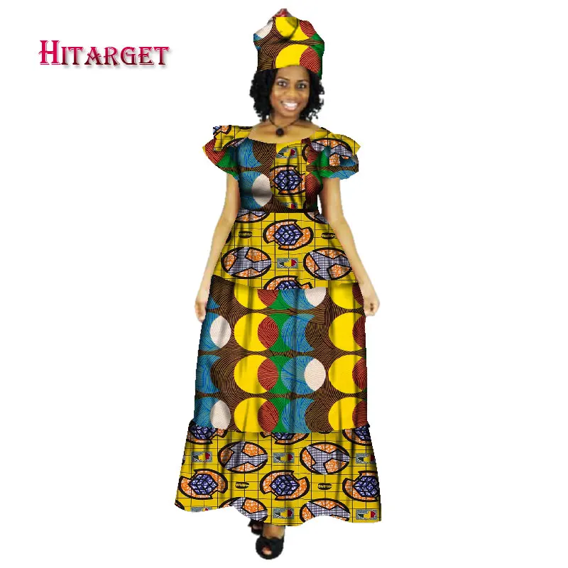 Купить женское платье с принтом bazin riche длинное в африканском стиле