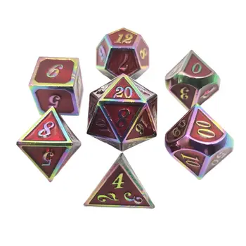 

7 Pcs/set Metal Dices Set Number Dial Desktop Table Board Game Accessories Toy