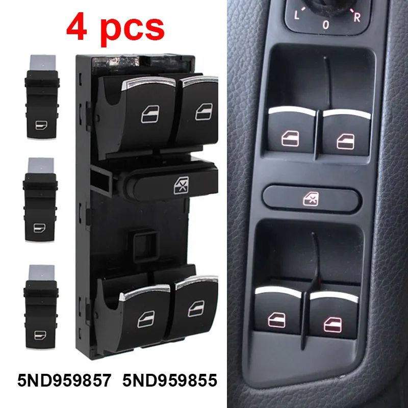 Кнопка переключателя окон с электроприводом 4 шт./компл. подходит для VW Passat B6 3C Golf
