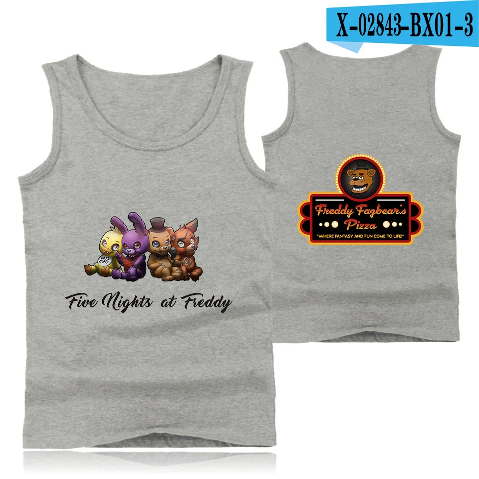 Five Nights at Freddy, новая майка, летний топ без рукавов, модная новинка, популярный тренд, повседневная одежда, жилет - Цвет: Grey