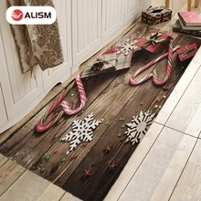 

Flannel Long Kitchen Rug Non-slip Bathroom Entrance Door Mat Christmas Decoration Mat Bedroom Doormat Living Room Floor Carpet