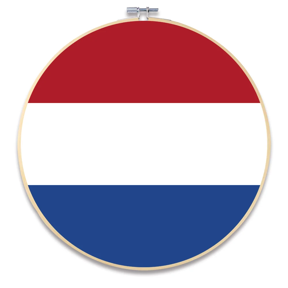 Netherlands Уникальный современный круглый бамбуковый обруч рамка свиток живопись национальный флаг стены искусства для гостиной Декор стены картина холст живопись - Цвет: Netherlands