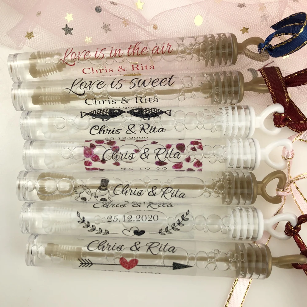 100 piece Clear Bubble Wand Stickers  Personalized Wedding Stickers Bubble Labels,Labels, Gold/ white customize  (not  bottles)