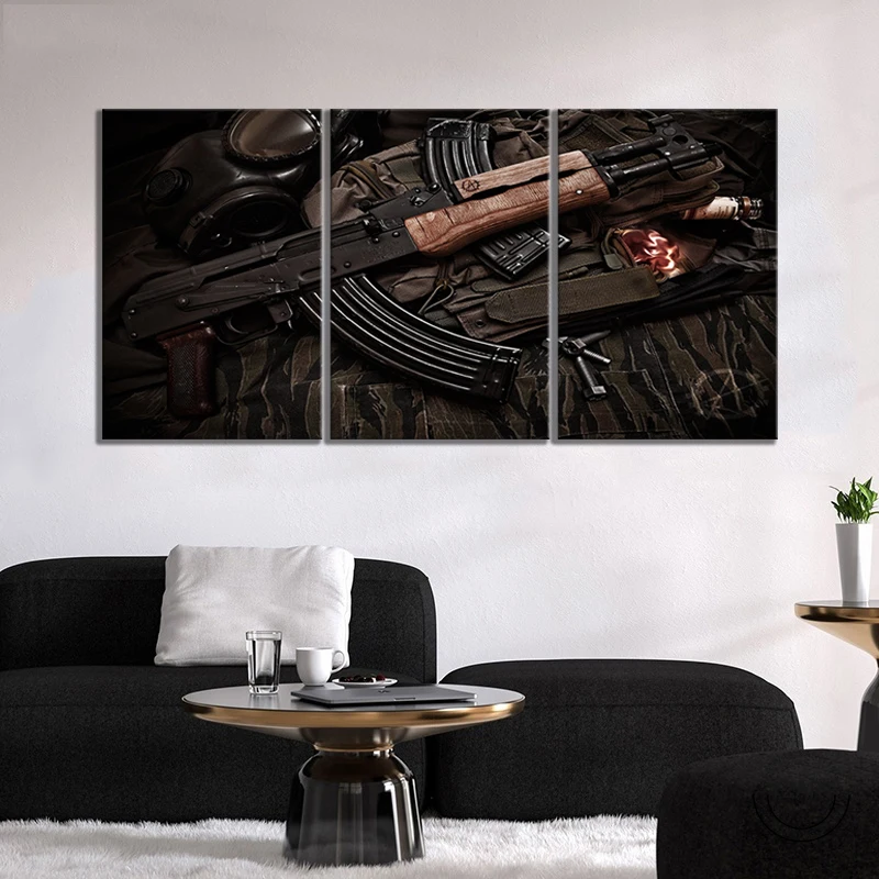 3pcs HD Pictures Vodka&ampAK47rifle Artwork Canvas Paintings Wall Art for Home Decor | Дом и сад