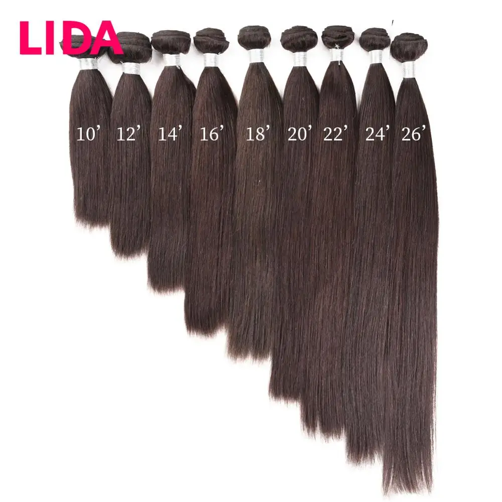 Lida Chinese Straight Hair Bundles Non-Remy Human Hair Extensions 100g/Piece Three Bundles Deal For Women