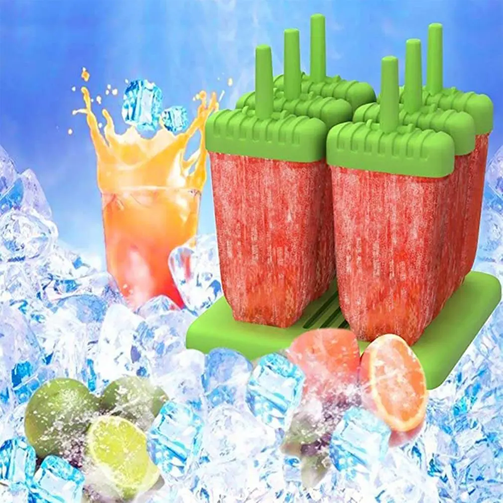 Moules à Glace Réutilisables – 6 Popsicles Maison, Sans BPA, Pour Jus, Yaourt, Fruits (bleu)