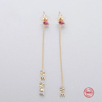 

2020 Fashion Charm Sterling Silver Original 1:1 Copy, Romantic Letters Long Paragraph Wild Earrings Women Luxury Jewelry Gifts