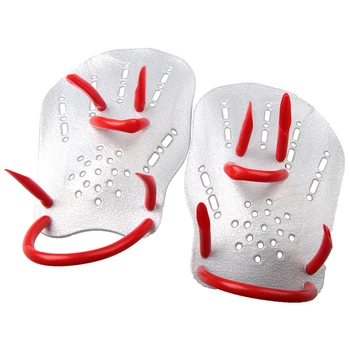 

1 Pair Diving Pool Adult Workout Fins Swimming Paddle Ergonomic Aid Gloves Training Silicone Children Adjustable