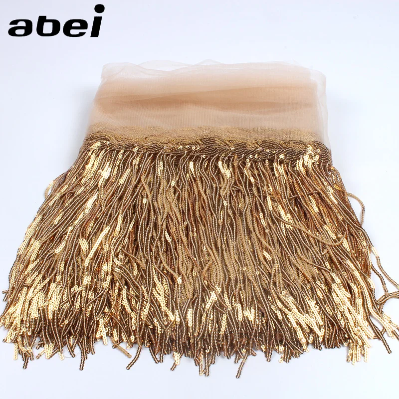 Lace Fabric Lace Ribbon Lace Garment Accessories Lace Sewing Supplies Lace Decoration Lace Accessories Lace Sewing Accessories 32cm 2yard Shining Mesh Fabric Lace Fringe Sequins Paillette Tassel Ribbon DIY Wedding Party Dance Dress Sewing