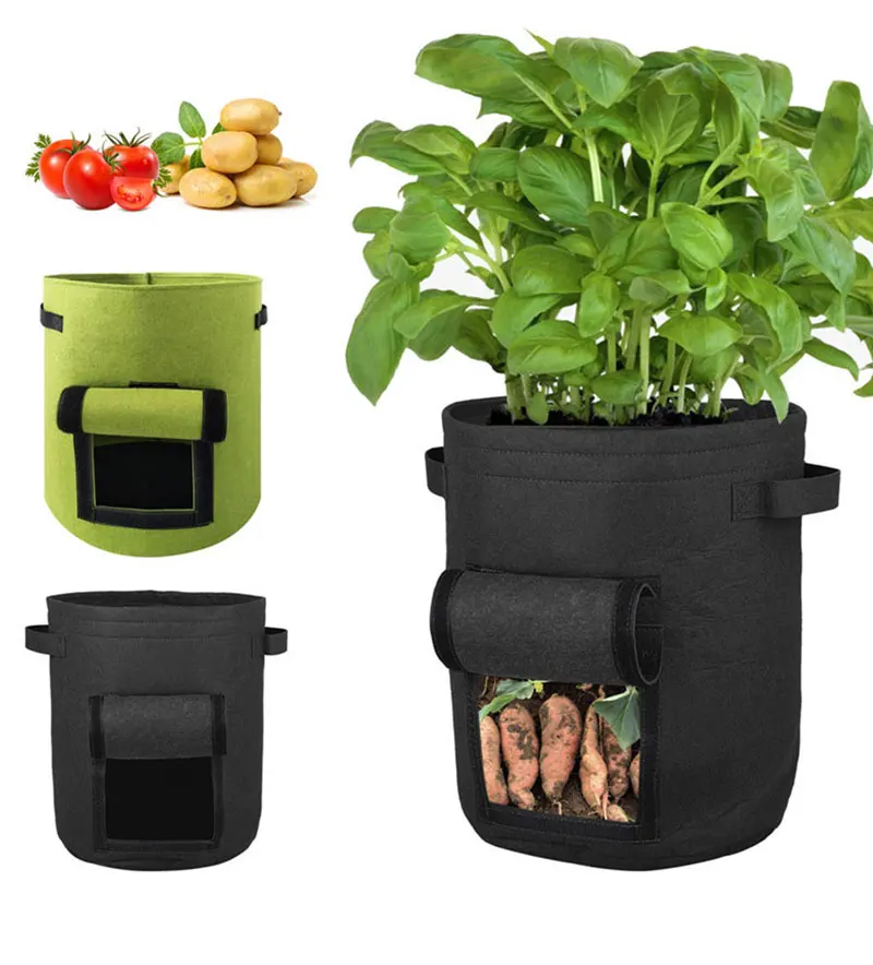 Plant Growth Bag Home For Vegetable,Potato,Carrot,Onion Cotainer Garden planting Tools Fabric Pots Grow Bags Cultivate Portable