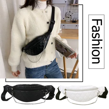 

Fashion PU Leather Chest Belt Bag Bolsas Feminina Mujer Women Solid Color Fanny Money Phone Pouch Casual Crossbody Shoulder Pack