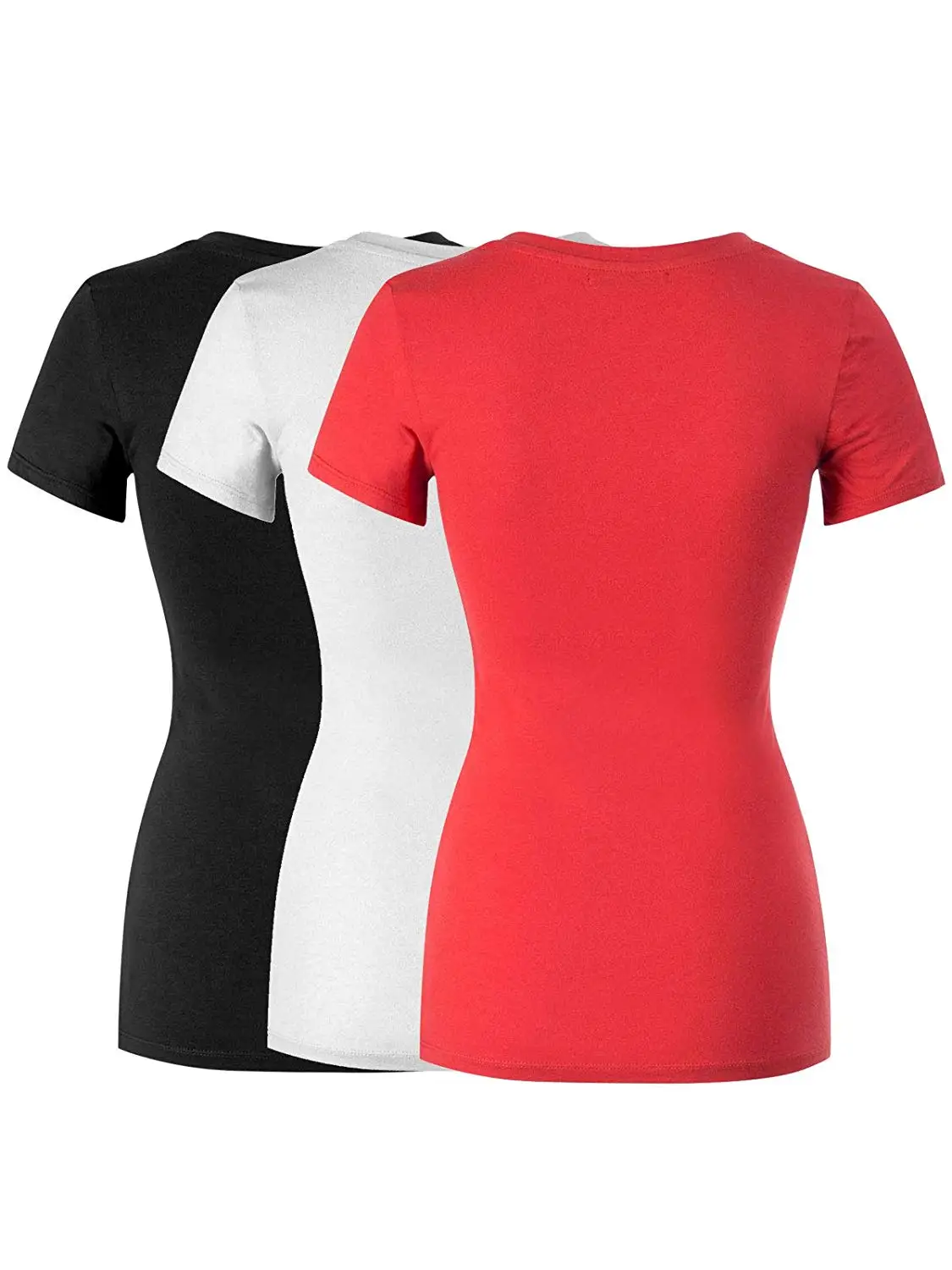 

ALW752 by Olivia Women's Basic Solid Multi Colors Fitted Short Sleeve T-Shirt [S-3XL]