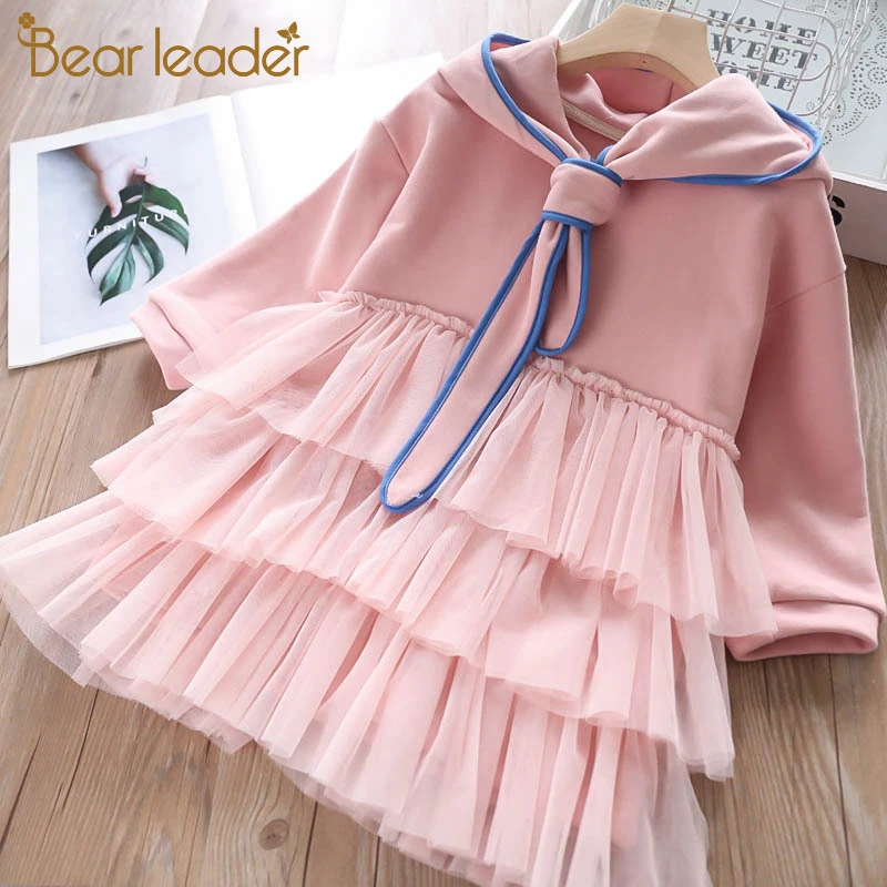 H7304432530884c8e9dad13e4a3617ad3M Bear Leader Girls Dress 2019 New Autumn Casual Ruffles A-Line Striped Full Sleeve Kids Dress For 3T-7T