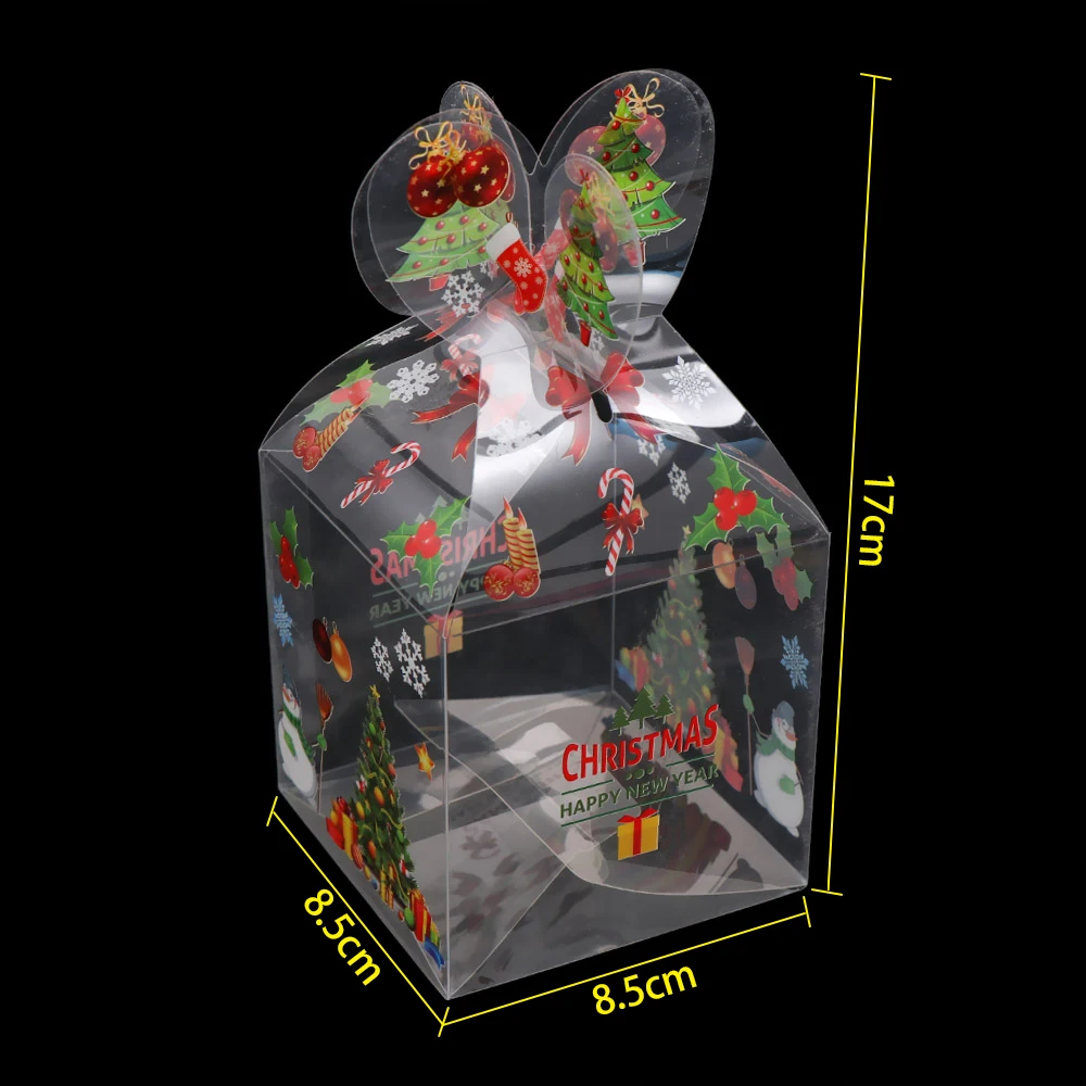 Прозрачная коробка для конфет Рождественское украшение Подарочная коробка и упаковка Санта-Клаус Снеговик Олень Конфеты Яблоко коробки