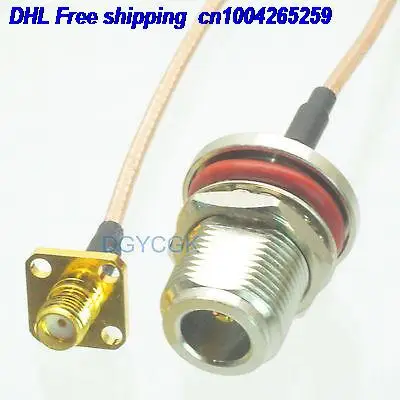 

DHL 50pcs N female bulkhead to SMA female jack flange RG316 Jumper pigtail 6" cable 22j