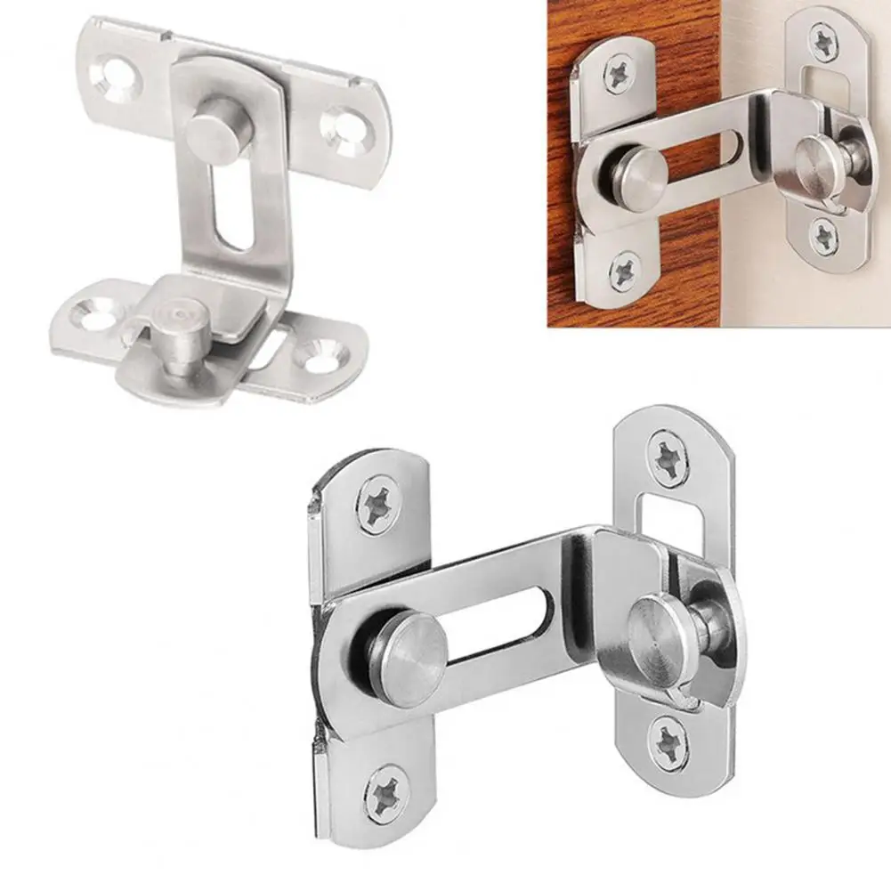 90 Degree Stainless Steel Door Hasp Anti-rust Safe Door Bolt Lock Buckle Security Sliding Chain Locks For Hardware door latch sliding door latch door lock latch