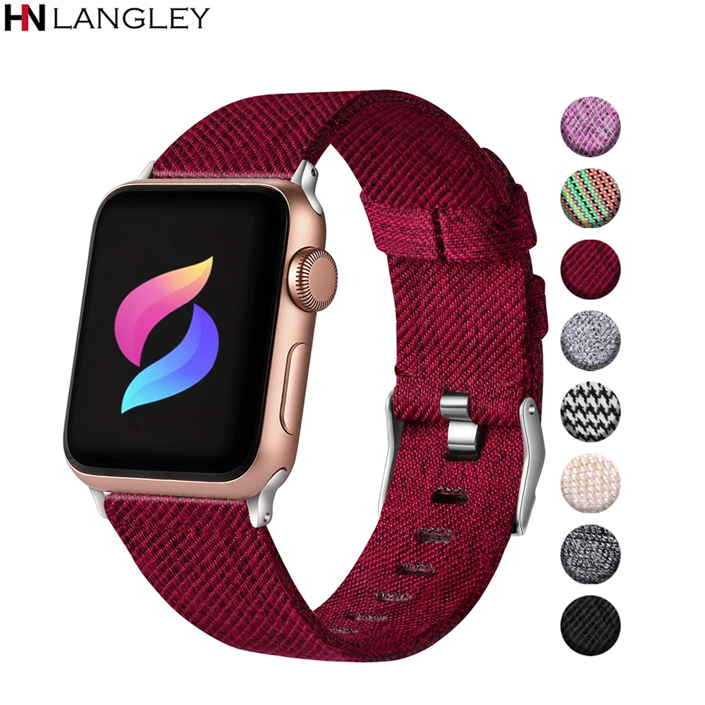 Сменный тканевый нейлоновый ремешок для Apple Watch 38 мм 42 40 44 браслет премиум класса