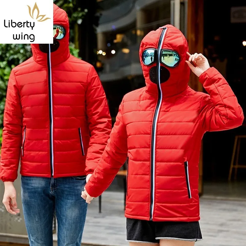 

Парка Мужская/женская с капюшоном, пуховик с маской для косплея, мотоциклетная верхняя одежда, модная зимняя