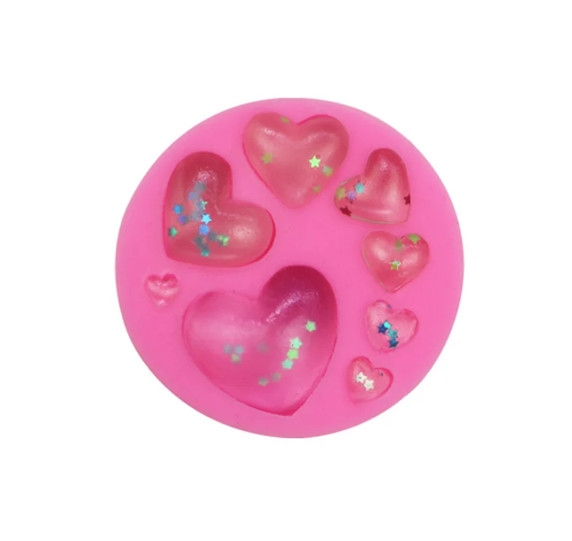 Lace Mold DIY Fondant Cake Chocolate Candy Kitchen Baking Utensils Hearts of Different Sizes Sugar Molds Silicone |