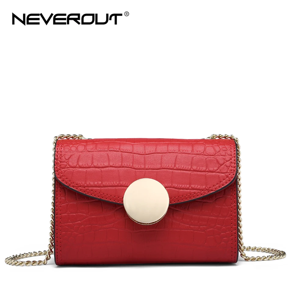 

NEVEROUT Women's Bags Split Leather Ladies High Quality Classic Bag Small Chain Elegant Crossbody Shoulder Sac a Main