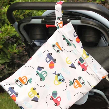 

Cute Cartoon Printed Baby Diaper Bag Waterproof Travel Maternity Double Layer Wet Dry Bags for Mommy Storage Stroller