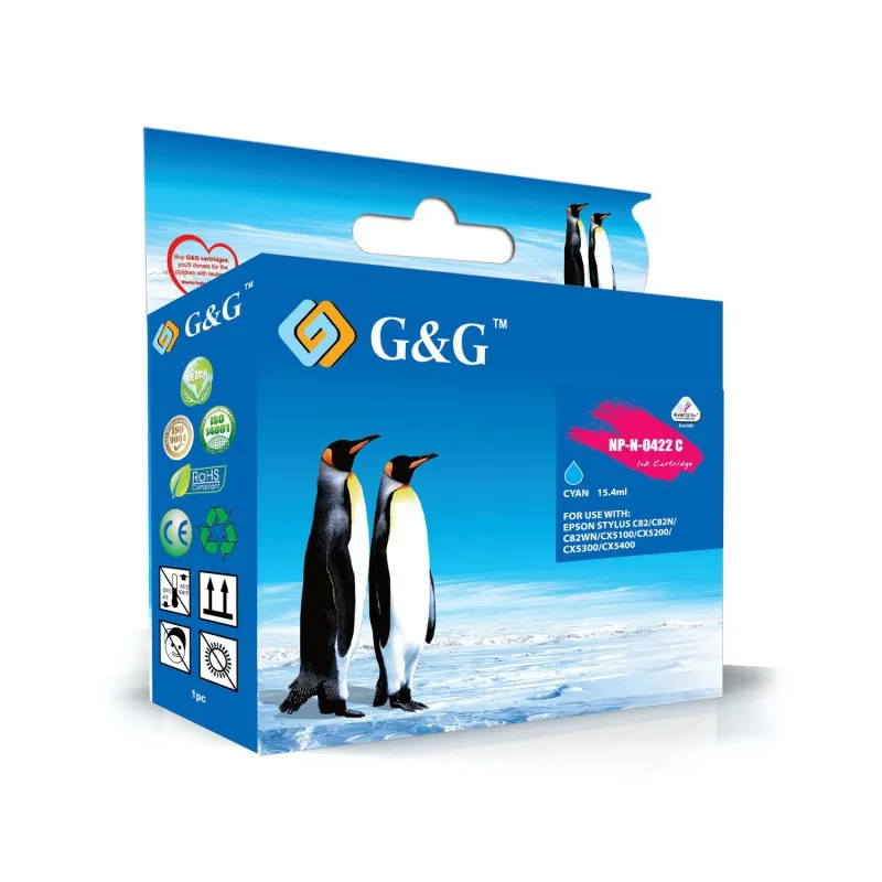 Картридж для пигментных чернил совместимый с G &amp EPSON T0422 голубой C13T04224010 15 4 мл |