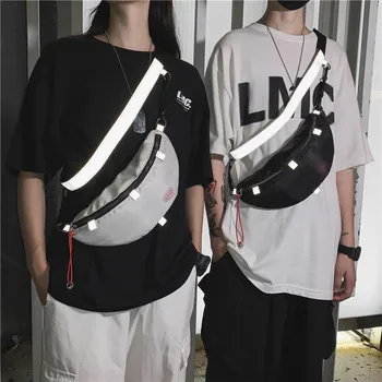

Hip Hop Waist Pack Reflective Men Personalized Travel Sports Waterproof Chest Bag Outdoor High Capacity Casual Waist Bag DA60YB