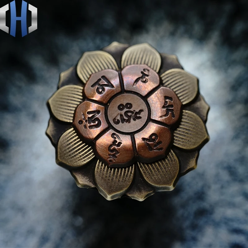 

Mini Buddha Eye Lotus Fingertip Gyro Adult Decompression Toy EDC Pendant Gyro Pure Copper Brass Pendant
