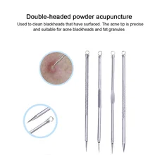 Набор инструментов для удаления черных головок из нержавеющей стали, 2 типа, профессиональные комедоны, акне, прыщи, экстракторы, инструменты для ухода за кожей