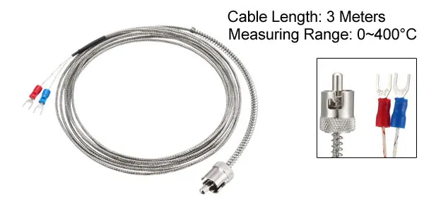 K Type - 3Meters Uxcell Температура Сенсор зонд K Тип/E Тип/герметизирующая ptfe-лента для 100 стопорное кольцо Тип регулятор температуры с термопарным 1/1. 5/3/5 м кабель металлический экран - Цвет: K Type - 3Meters