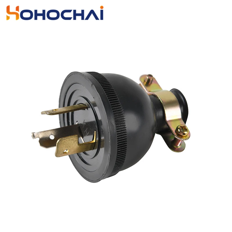 Plug Interface Adapter 2pcs Gasoline Generator Power Line Connector 3pin American Lock Plug Genset Parts
