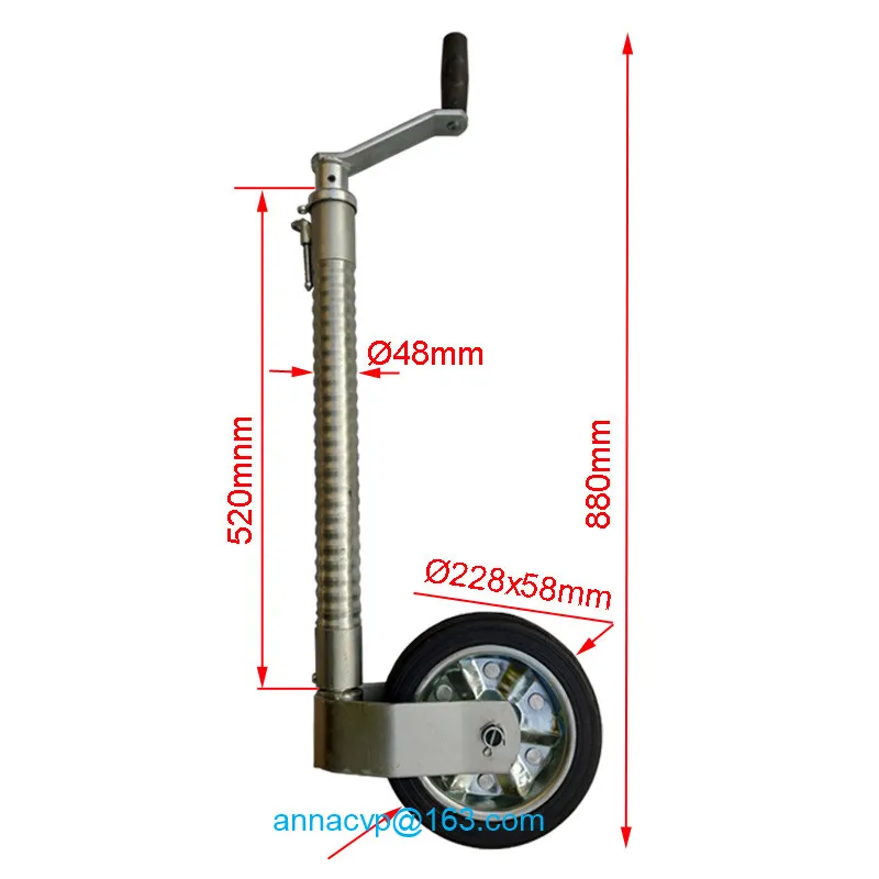CVP ribbed 48mm trailer jockey wheel camper jack stand heavy duty caravan accessoires (1)