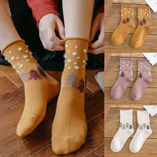 Модные мягкие повседневные хлопковые носки в горошек с рисунком рождественской елки; удобные теплые носки