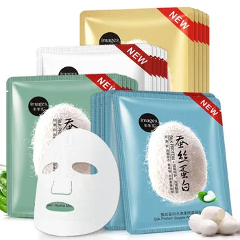 

10Pcs IMAGES Moisturizing Sheet Mask Silk Essence Facial Mask Remove Blackheads Hydrating Face Mask antiallergic Mask Skin Care