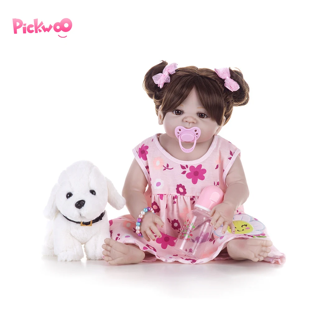

Pickwoo bebes reborn doll 48cm 55cm Baby girl Dolls soft Silicone Boneca Reborn Brinquedos Bonecas children's gifts toys plamate