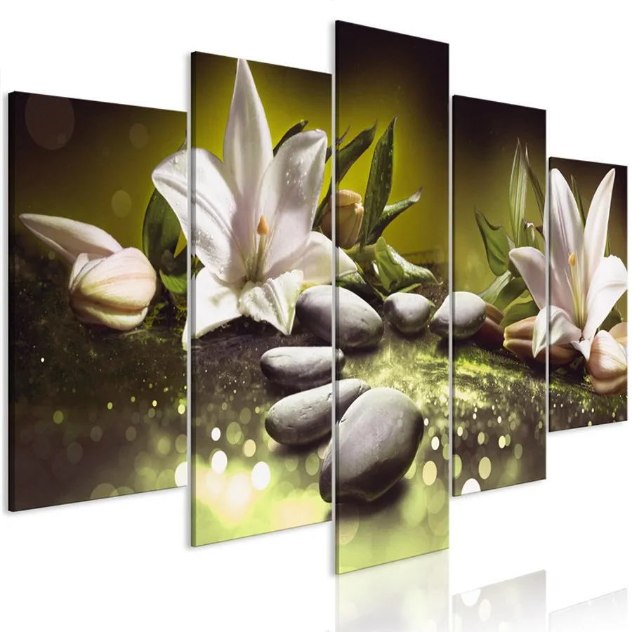 Square,5 pcs Diamond Embroidery Lilies Flower Stones 5D,diy,Diamond Painting round,3d picture,Cross Stitch,Diamond Mosaic,decor 2_副本