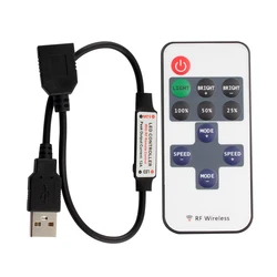 11Keys LED Strip Controller Mini Dimmer RF Remote 5V USB interface Controller For 5050 5630 2835 Single Color LED strip light