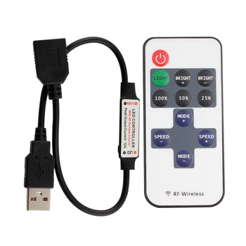 11 키 LED 스트립 컨트롤러 미니 조 광 기 RF 원격 5V USB 인터페이스 컨트롤러 5050/2835 단일 색 LED 스트립 1PCS