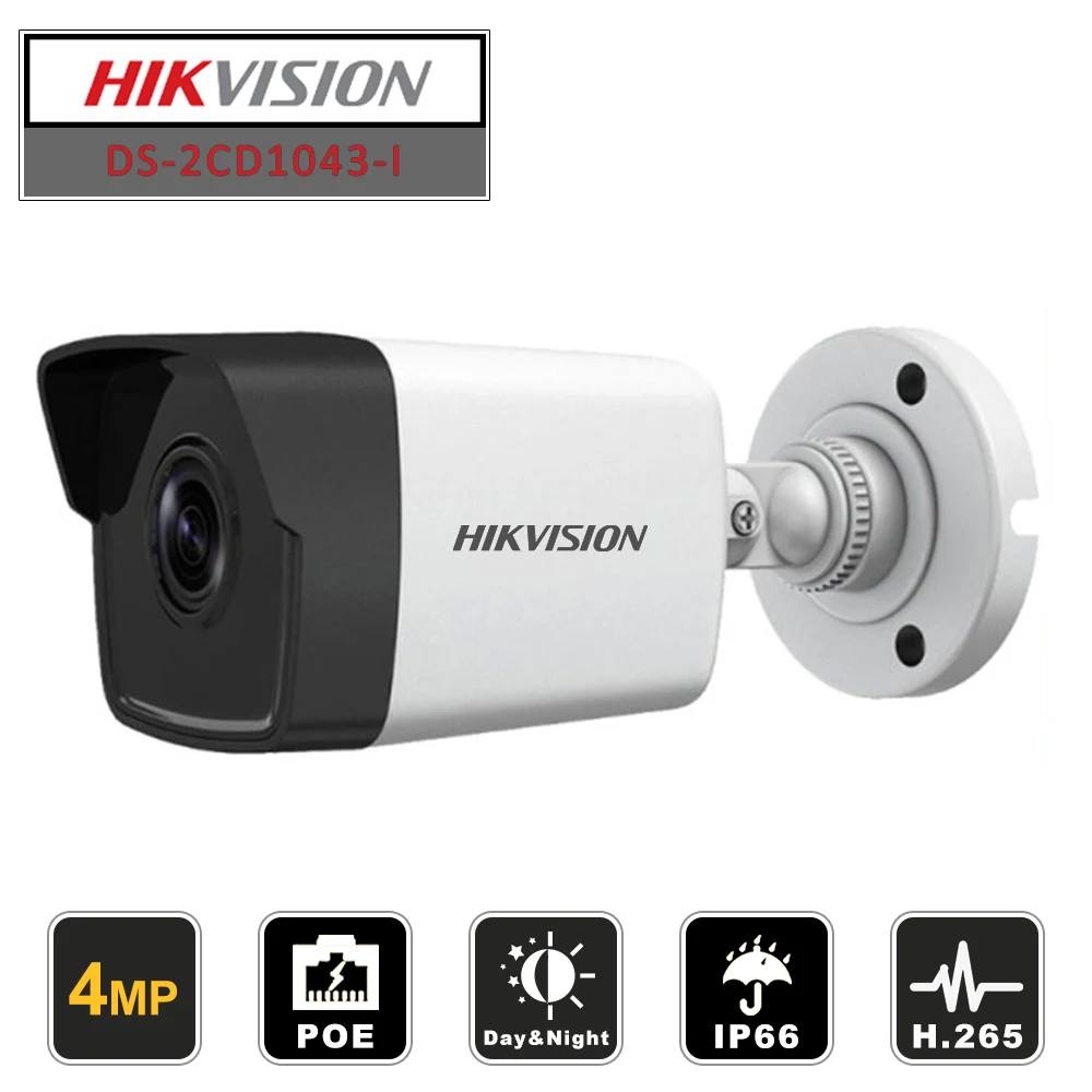 Hikvision Оригинальная английская цилиндрическая IP камера DS-2CD1043G0-I 4MP CMOS 1080P Full HD камера безопасности Onvif Замена DS-2CD1041-I