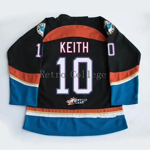 Kelowna Rockets 10 Дункан Кит Черный Ретро Возврат хоккейная Джерси Вышивка сшитая Настроить любое количество и имя