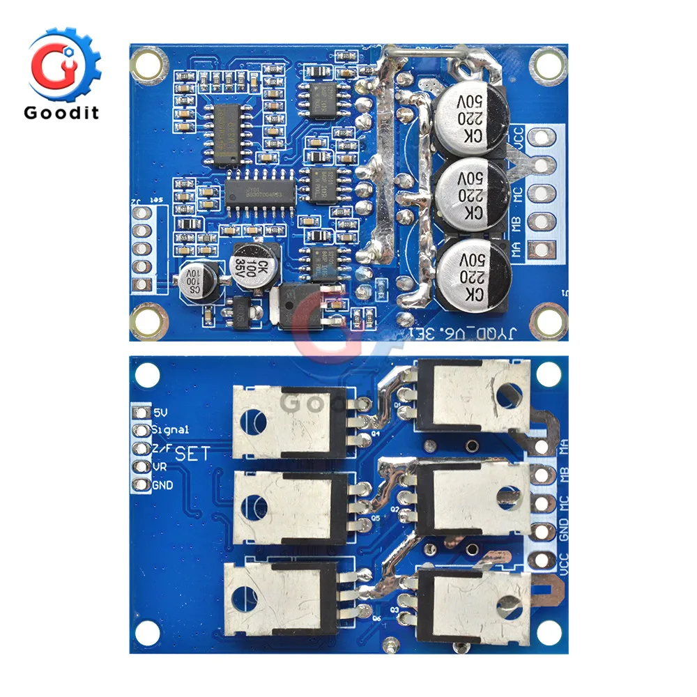 DC 12V-36V 500W PWM Brushless DC Motor Controller No Hall Motor Balancing Automotive Balanced BLDC Car Driver Control Board