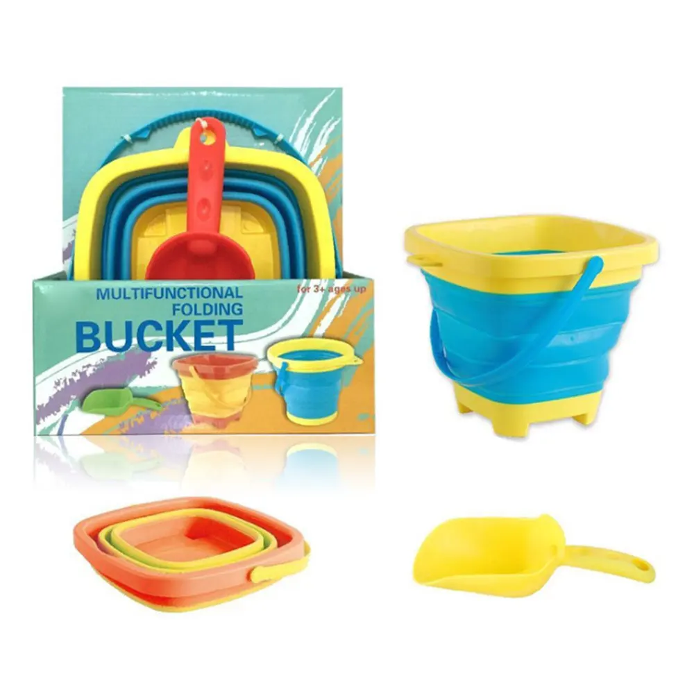 

2.5L Beach Bucket Sand Toy Foldable Silicone Collapsible Buckets Summer Party Playing Portable Pail for Fishing Home Storage