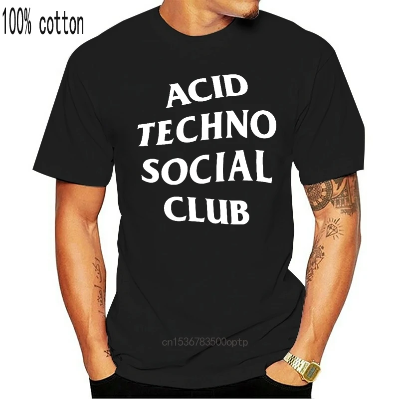 Кислота Техническая Social Club Футболка Фитнес весна короткий рукав Размеры S-Xxxl