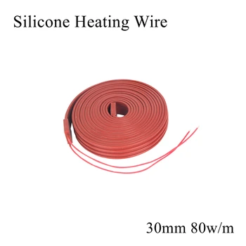 

30mm 12V 24V 36V 48V 110V 220V Silicone Heating Cable Wire Rubber Heating Belt Wrap Heat Mat Pad Plate Waterproof Water Pipe Car