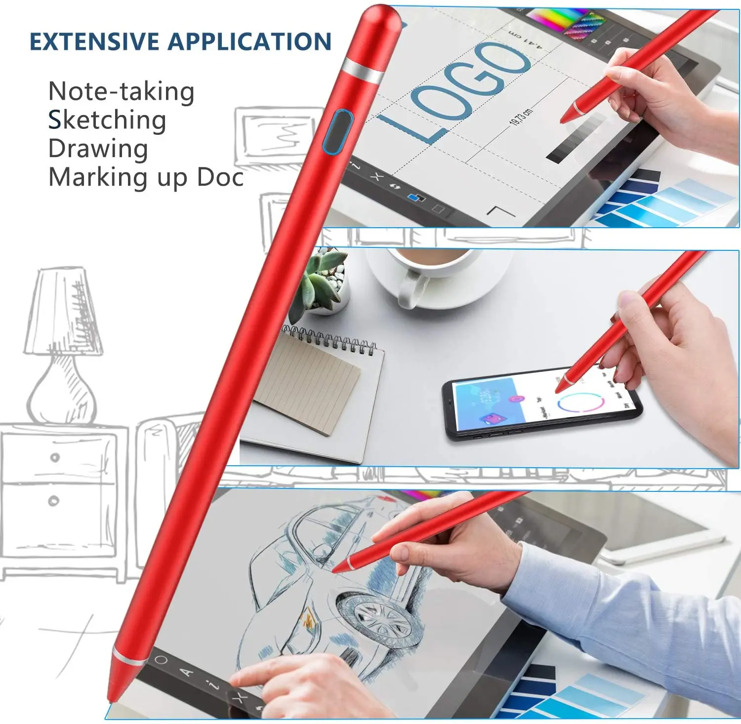 Сенсорная ручка для стилуса Apple Pencil iPad iPhone 6 7 8 Plus X XS 11 Pro Max Samsung Huawei Xiaomi OPPO Vivo