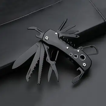 

Titanium Multifunctional Swiss Knife Multi Purpose Army Folding Pocket Knife Outdoor Camping Survival EDC Tool with hook / light