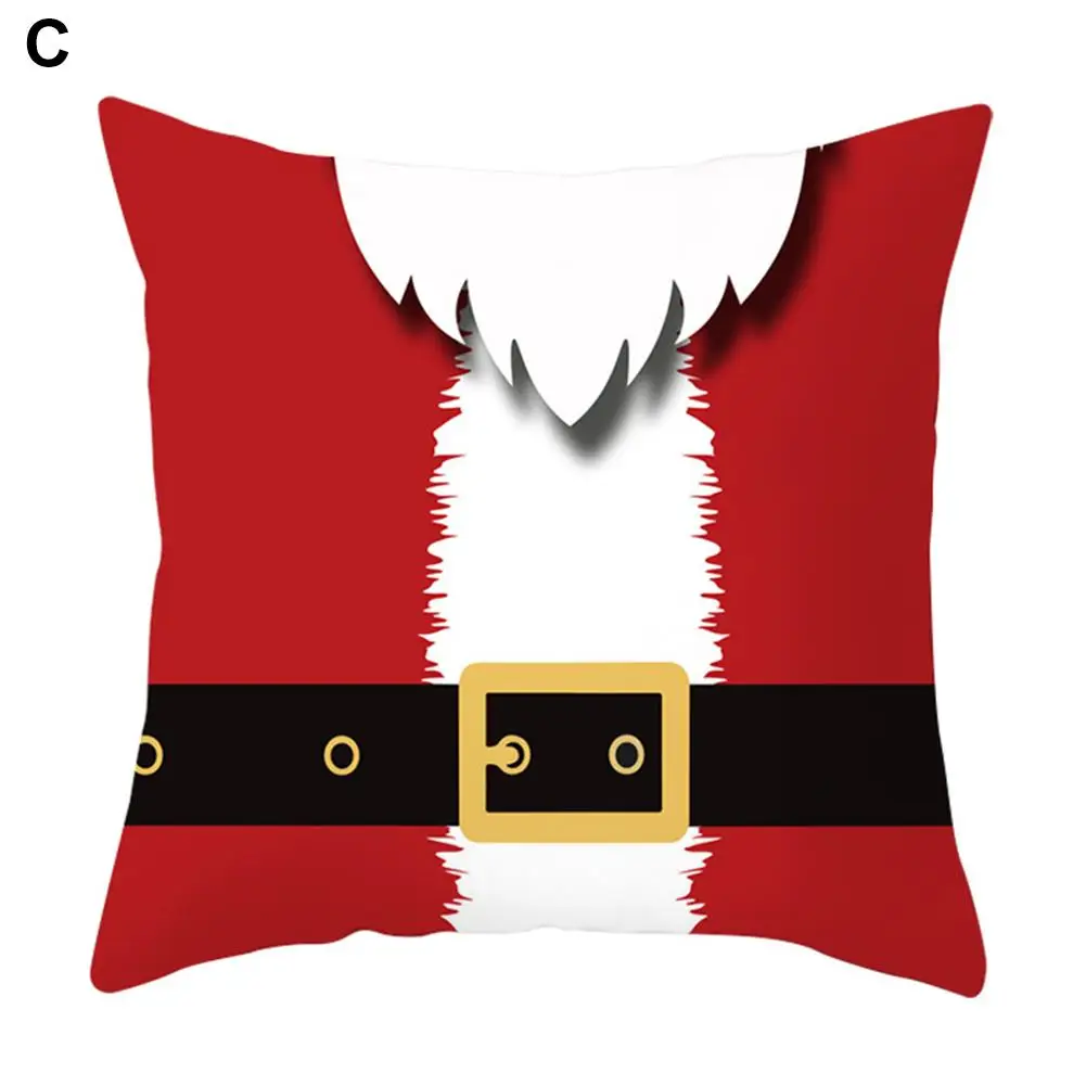 Чехол для подушки 45*45 Санта-Клаус, лось, снеговик, полиэстер, персиковая кожа, чехол для подушки для дома, дивана, Наволочка на год, Рождество, чехол для подушки - Цвет: C