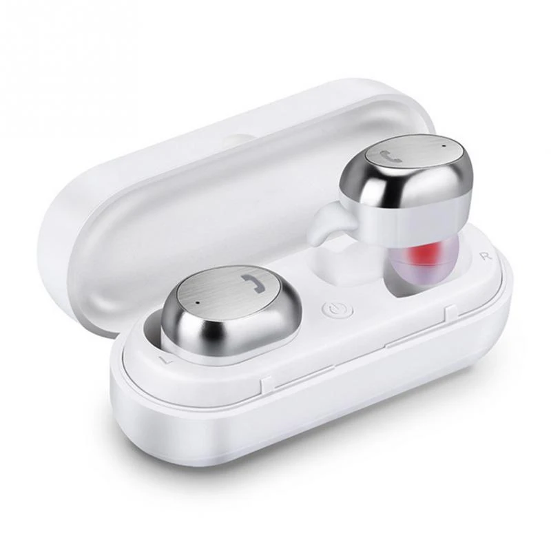 M9 Беспроводная bluetooth-гарнитура 5,0 активного шумоподавления Тип наушника earphone5D бас стерео спортивные водонепроницаемые мини наушники - Цвет: White M9