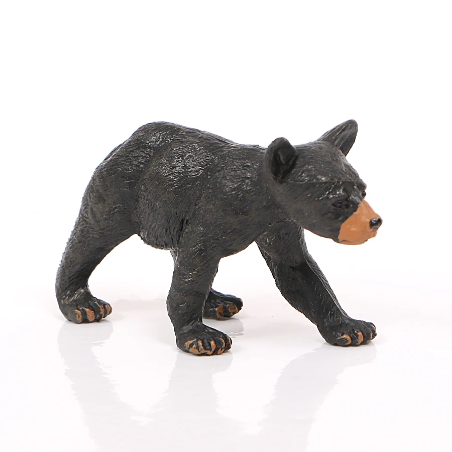 Simulation Wild Zoo Forest Animal Models Brown Bear American black Bear plastic Figurine Decorative Garden Home For Kid Toys