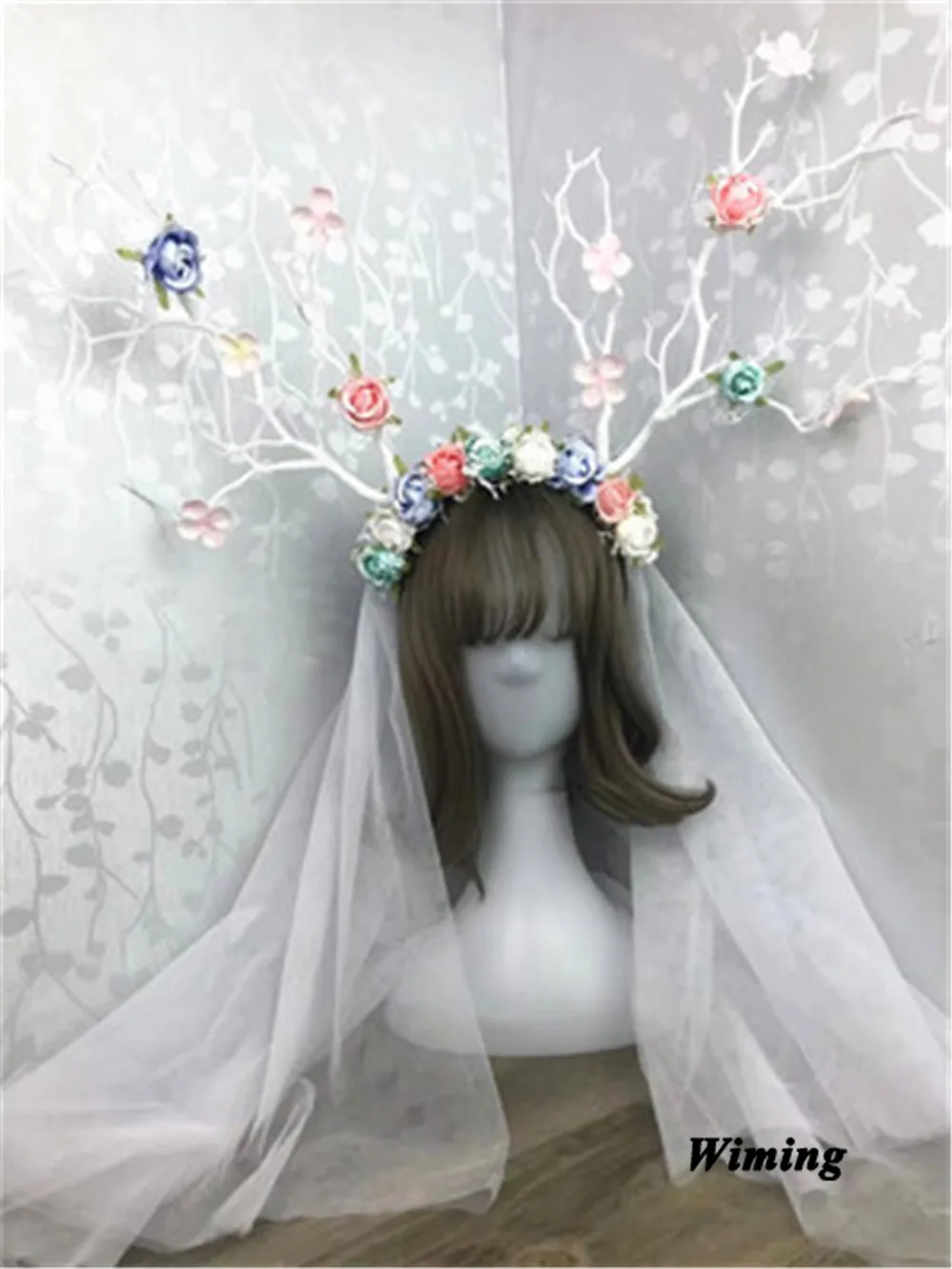 Surreal костюм для вечеринки оленьи рожки на ободке рога Рождественский костюм для Хэллоуина олень обруч на голову с рогами